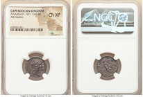 CAPPADOCIAN KINGDOM. Ariarathes VI (130-112/0 BC). AR drachm (18mm, 11h). NGC Choice XF. Eusebeia under Mount Argaeus. Diademed head of Ariarathes VI ...