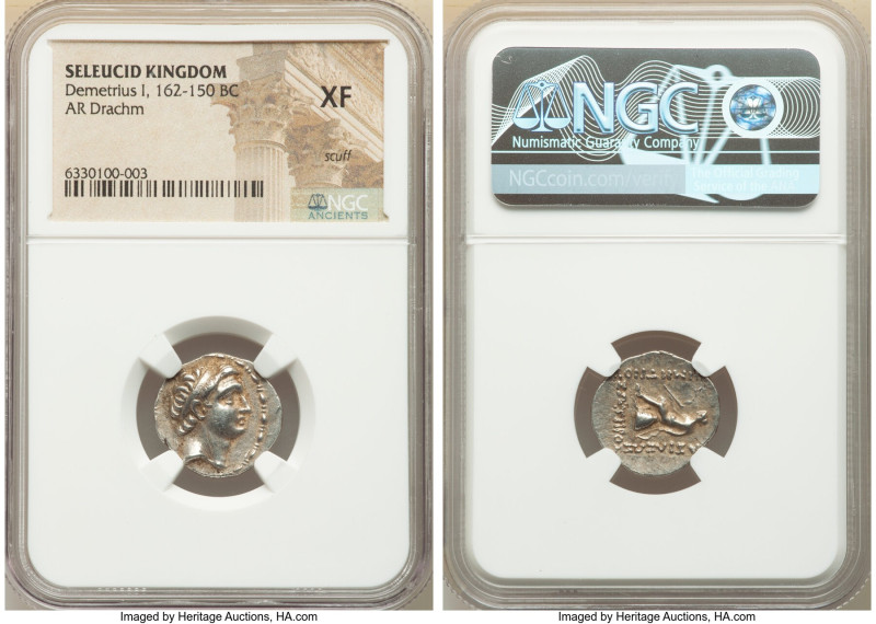 SELEUCID KINGDOM. Demetrius I Soter (162-150 BC). AR drachm (18mm, 3h). NGC XF, ...