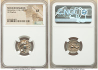 SELEUCID KINGDOM. Demetrius I Soter (162-150 BC). AR drachm (18mm, 3h). NGC XF, scuff. Ecbatana. Diademed head of Demetrius I right, ends fall straigh...