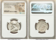ELYMAIS KINGDOM. Kamnaskires V (ca. 54-32 BC). AR tetradrachm (26mm, 1h). NGC Choice XF. Seleucia ad Hedyphon. Diademed, draped bust of Kamnaskires V ...