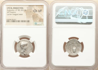 LYCIAN LEAGUE. Masicytes. Augustus (27 BC-AD 14). AR drachm (21mm, 12h). NGC Choice VF. Series 6, ca. BC 27/20. Bare head of Augustus right; Λ-Y acros...