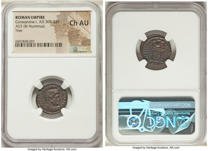 Constantine I the Great (AD 307-337). AE3 or BI nummus (18mm, 6h). NGC Choice AU...