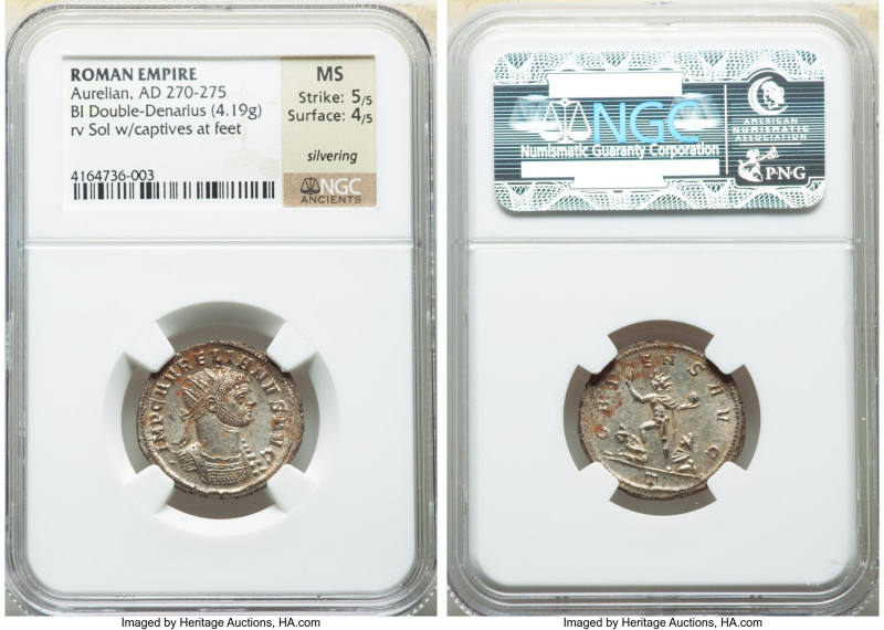 ANCIENT LOTS. Roman Imperial. Lot of four (4) AR and BI antoniniani. NGC MS, Sil...