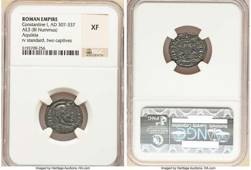 ANCIENT LOTS. Roman Imperial. Lot of five (5) BI and AE issues. NGC Fine-XF. Inc...