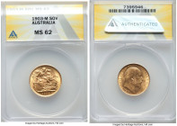 Edward VII gold Sovereign 1903-M MS62 ANACS, Melbourne mint, KM15, S-3971. AGW 0.2355 oz. 

HID09801242017

© 2022 Heritage Auctions | All Rights Rese...