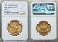 Republic gold "Babenberg Dynasty" 1000 Schilling 1976 MS63 NGC, Vienna mint, KM2933, Fr-909. 1000th Year anniversary. 

HID09801242017

© 2022 Heritag...