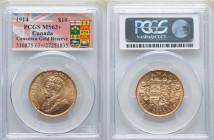 George V gold 10 Dollars 1914 MS63+ PCGS, Ottawa mint, KM27, Fr-3. Canadian Gold Reserve. 

HID09801242017

© 2022 Heritage Auctions | All Rights Rese...