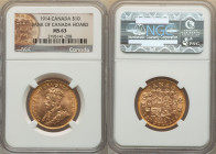 George V gold 10 Dollars 1914 MS63 NGC, Ottawa mint, KM27, Fr-3. Three year type. Bank of Canada Hoard. 

HID09801242017

© 2022 Heritage Auctions | A...