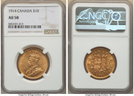 George V gold 10 Dollars 1914 AU58 NGC, Ottawa mint, KM27, Fr-3. Three year type. 

HID09801242017

© 2022 Heritage Auctions | All Rights Reserved