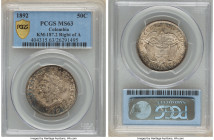Republic 50 Centavos 1892 MS63 PCGS, Bogota mint, KM187.2. Tip of cap points to left of "A" in Republica variety. 

HID09801242017

© 2022 Heritage Au...