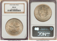 Republic "Star" Peso 1933 MS63 NGC, Philadelphia mint, KM15.2. 

HID09801242017

© 2022 Heritage Auctions | All Rights Reserved