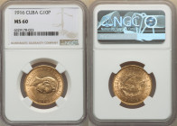 Republic gold 10 Pesos 1916 MS60 NGC, Philadelphia mint, KM20, Fr-3. 

HID09801242017

© 2022 Heritage Auctions | All Rights Reserved