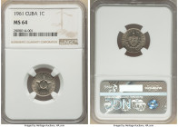 Republic Pair of Certified Assorted Issues, 1) silver 10 Centavos 1949 - PCGS AU58, KM-A12 2) Centavo 1961 - NGC MS64, KM9.2 Philadelphia mint. Sold a...