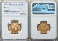 Frederick VIII gold 20 Kroner 1908 VBP-GJ MS65 NGC, Copenhagen mint, KM810, Fr-297. First year of type. 

HID09801242017

© 2022 Heritage Auctions | A...