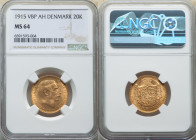 Christian X gold 20 Kroner 1915 VBP-AH MS64 NGC, Copenhagen mint, KM817.1, Fr-299. 

HID09801242017

© 2022 Heritage Auctions | All Rights Reserved
