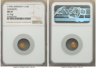 Nürnberg. Free City gold 1/16 Ducat 1700 MS67 NGC, KM246, Fr-1895. 0.19gm. Tied for finest certified. 

HID09801242017

© 2022 Heritage Auctions | All...