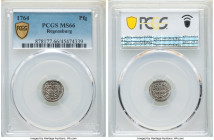 Regensburg. Pfennig 1764 MS66 PCGS, Regensburg mint, KM349. 

HID09801242017

© 2022 Heritage Auctions | All Rights Reserved