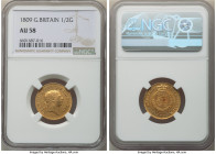 George III gold 1/2 Guinea 1809 AU58 NGC, KM651, S-3737. 

HID09801242017

© 2022 Heritage Auctions | All Rights Reserved
