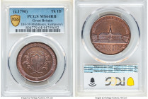 Middlesex. Kempson's copper Penny Token ND (c.1790) MS64 Red and Brown PCGS, D&H-59. Edge: Plain. LONDON PENNY TOKEN Coat of arms flanked by palm spri...