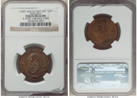 Wales. Anglesey copper 1/2 Penny Token ND (1787) MS64 Brown NGC, D&H-267. Edge: Edw. Hughes. Tho. Druid in wreath / WE PROMISE TO PAY THE BEARER ON DE...