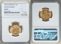 Victoria gold Sovereign 1863 AU55 NGC, KM736.1. Without die number. 

HID09801242017

© 2022 Heritage Auctions | All Rights Reserved