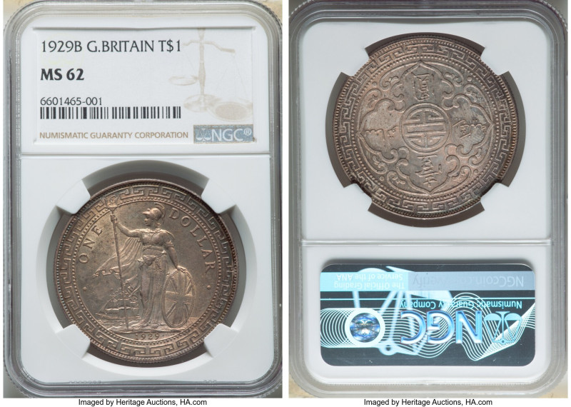 George V Trade Dollar 1929-B MS62 NGC, Bombay mint, KM-T5, Prid-26. 

HID0980124...