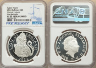 Elizabeth II silver Proof "Lion of England" 2 Pounds (1 oz) 2022 PR69 Ultra Cameo NGC, KM-Unl. S-TBCSA2. Limited Edition Presentation: 6,000. Royal Tu...