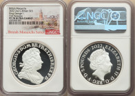 Elizabeth II silver Proof "King George I" 5 Pounds (2 oz) 2022 PR70 Ultra Cameo NGC, KM-Unl, S-Unl. Limited Edition Presentation Mintage: 750. British...