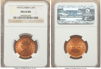British India. Victoria 1/4 Anna 1901-(c) MS65 Red NGC, Calcutta mint, KM486. 

HID09801242017

© 2022 Heritage Auctions | All Rights Reserved