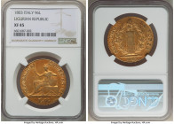 Genoa. Ligurian Republic gold 96 Lire Year VI (1803) XF45 NGC, KM270, Fr-448. 

HID09801242017

© 2022 Heritage Auctions | All Rights Reserved