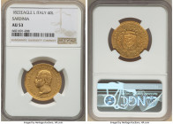 Sardinia. Carlo Felice gold 40 Lire 1822-(Eagle)-L AU53 NGC, Torino mint, KM120.1. Mintage: 5,011. 

HID09801242017

© 2022 Heritage Auctions | All Ri...
