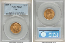 Umberto I gold 20 Lire 1897-R MS63 PCGS, Rome mint, KM21, Fr-21. 

HID09801242017

© 2022 Heritage Auctions | All Rights Reserved