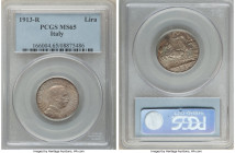 Vittorio Emanuele III Lira 1913-R MS65 PCGS, Rome mint, KM45. 

HID09801242017

© 2022 Heritage Auctions | All Rights Reserved