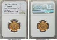 Meiji gold 10 Yen Year 36 (1903) AU Details (Removed From Jewelry) NGC, KM-Y33. 

HID09801242017

© 2022 Heritage Auctions | All Rights Reserved