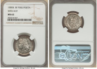 Republic Peseta 1880 B-BF MS62 NGC, Lima mint, KM200.2. Variety with dot. 

HID09801242017

© 2022 Heritage Auctions | All Rights Reserved