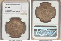Spanish Colony. Alfonso XIII Peso 1897 SG-V AU58 NGC, Manila mint, KM154. Dav-443. One year type. 

HID09801242017

© 2022 Heritage Auctions | All Rig...