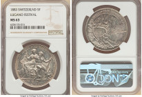 Confederation "Lugano Shooting Festival" 5 Francs 1883 MS63 NGC, KM-XS16, Richter-1373. 

HID09801242017

© 2022 Heritage Auctions | All Rights Reserv...