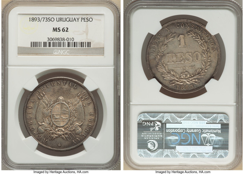 Republic Peso 1893/73-So MS62 NGC, Santiago mint, KM17a. 

HID09801242017

© 202...