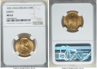 Pius XI gold "Jubilee" 100 Lire 1933-34 MS63 NGC, KM19. Jubilee issue. AGW 0.2546 oz. 

HID09801242017

© 2022 Heritage Auctions | All Rights Reserved...