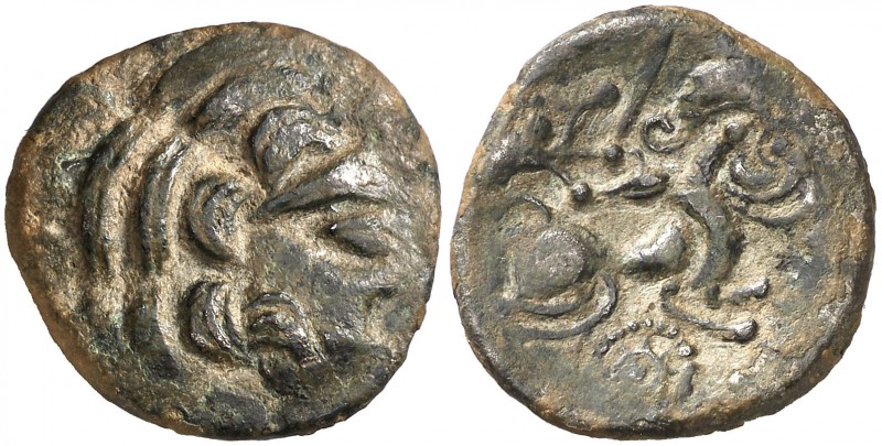 (80-50 a.C.). Galia Redones. Estátera de vellón. (De la Tour 6783) (Delestrée/Ta...