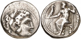 Imperio Macedonio. Alejandro III, Magno (336-323 a.C.). Salamis. Tetradracma. (S. 6713 var) (MJP. 3139). 16,87 g. Anverso descentrado. MBC-/MBC.
