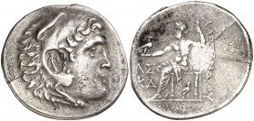(189-188 a.C.). Imperio Macedonio. Alejandro III, Magno (336-323 a.C.). Aspendos. Tetradracma. (S. 5401 var) (MJP. 2903a var). 16,42 g. Contramarca án...