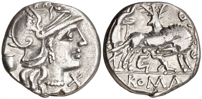 (hacia 137 a.C.). Gens Pompeia. Denario. (Bab. 1) (S. 1a) (Craw. 235/1c). 3,94 g...