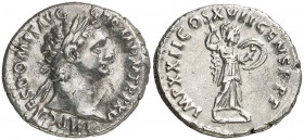 (95-96 d.C.). Domiciano. Denario. (Spink 2734 var) (S. 292) (RIC. 787). 3,33 g. EBC-.