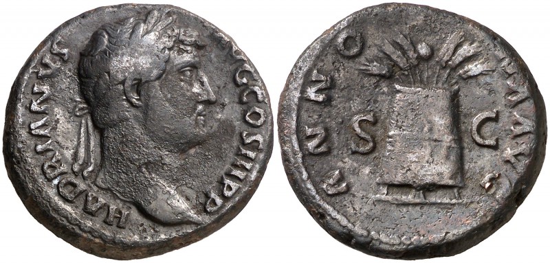 (135 d.C.). Adriano. As. (Spink 3674) (C. 174) (RIC. 798). 13,04 g. Oxidaciones ...