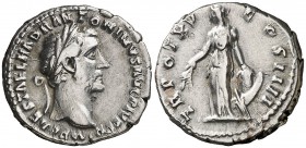 (151-152 d.C.). Antonino pío. Denario. (Spink 4123) (S. 961) (RIC. 210). 3,34 g. MBC+.
