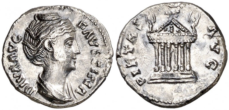 (142 d.C.). Faustina madre. Denario. (Spink 4599) (S. 253) (RIC. 396). 2,80 g. M...