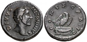 (161 d.C.). Antonino pío. Denario. (Spink 5190) (S. 154) (RIC. 429, de Marco Aurelio). 2,95 g. MBC.