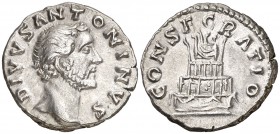 (161 d.C.). Antonino pío. Denario. (Spink 5193 var) (S. 164) (RIC. 436, de Marco Aurelio). 2,82 g. EBC-.