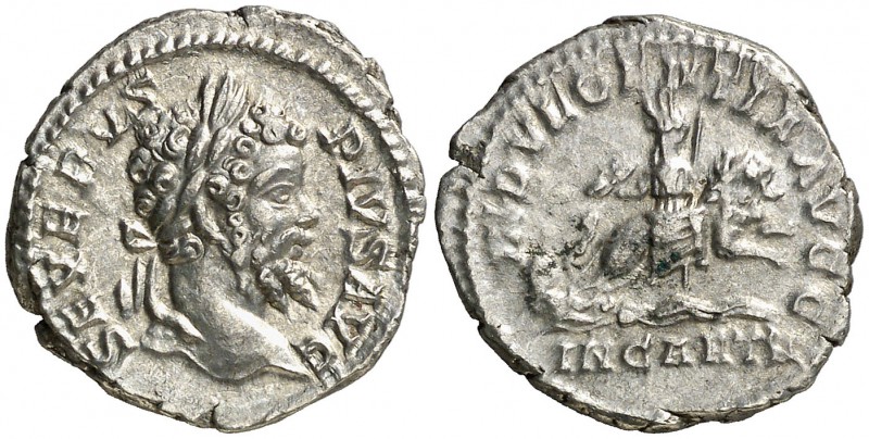 (204 d.C.). Septimio Severo. Denario. (Spink 6285) (S. 222) (RIC. 266). 3,38 g. ...